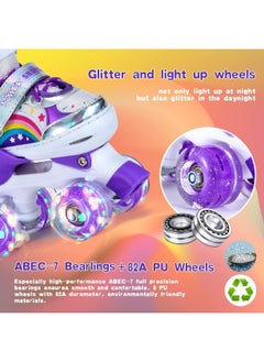 Generic Girls Boys Adjustable Roller Skates Shoes with Fully Luminous PU Wheels Double Row Skates Shoes for Kids  - Image 3