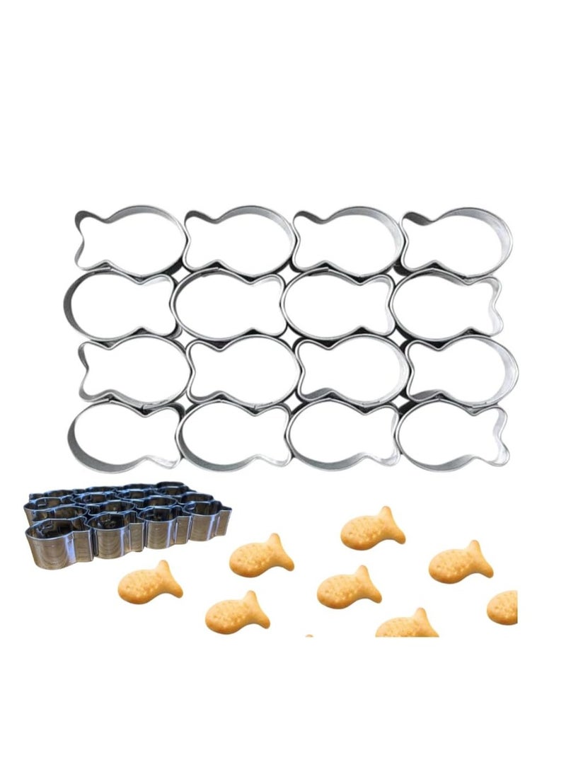 Royalty Essentials Gold Fish Cutter Goldfish Mini Cracker Cookie Cutter Mold Baked Fish Shaped Maker for Kids Gluten Free DIY - Image 1