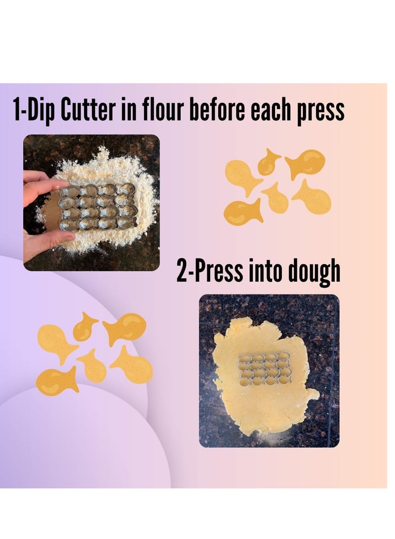 Royalty Essentials Gold Fish Cutter Goldfish Mini Cracker Cookie Cutter Mold Baked Fish Shaped Maker for Kids Gluten Free DIY - Image 3