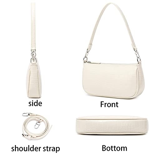 lapsting Shoulder Bag for Women 90s Trendy Purse Small Clutch Y2K Fashion Mini Handbag with Crossbody Strap A - Large Beige - Image 4