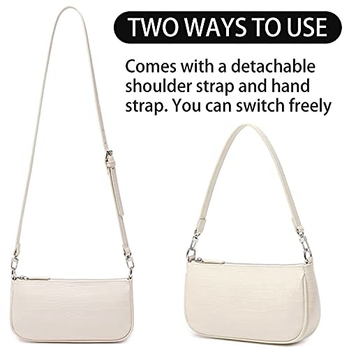 lapsting Shoulder Bag for Women 90s Trendy Purse Small Clutch Y2K Fashion Mini Handbag with Crossbody Strap A - Large Beige - Image 5