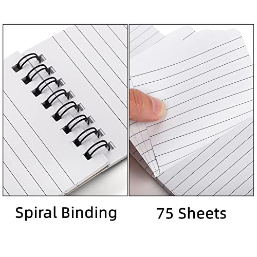 Hacaroa 30 Pack Top Spiral Memo Pads, 3"x5" Lined Pocket Notebook Mini College Ruled Paper 75 Sheets/150 Pages, Wirebound Small Steno Pads for Home, School, Office, Assorted Colors - Image 3
