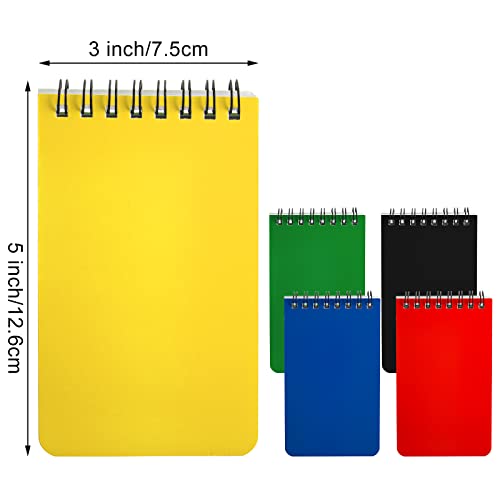 Hacaroa 30 Pack Top Spiral Memo Pads, 3"x5" Lined Pocket Notebook Mini College Ruled Paper 75 Sheets/150 Pages, Wirebound Small Steno Pads for Home, School, Office, Assorted Colors - Image 2