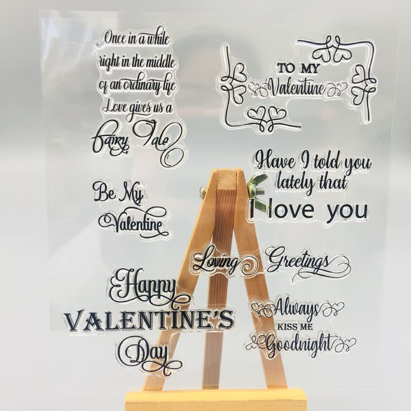 NZJ Happy Valentine's Day Sweet Love Kiss Clear Stamps for Card Making Decoration and DIY Scrapbooking (Happy Wedding Day) (to My Valentine) - Image 2