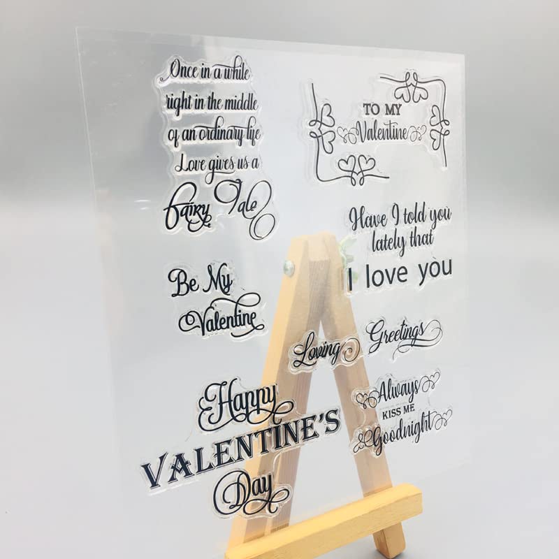 NZJ Happy Valentine's Day Sweet Love Kiss Clear Stamps for Card Making Decoration and DIY Scrapbooking (Happy Wedding Day) (to My Valentine) - Image 3