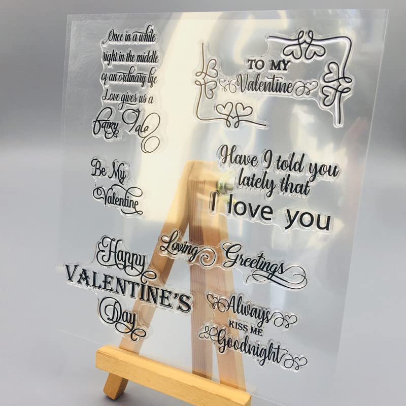 NZJ Happy Valentine's Day Sweet Love Kiss Clear Stamps for Card Making Decoration and DIY Scrapbooking (Happy Wedding Day) (to My Valentine) - Image 4