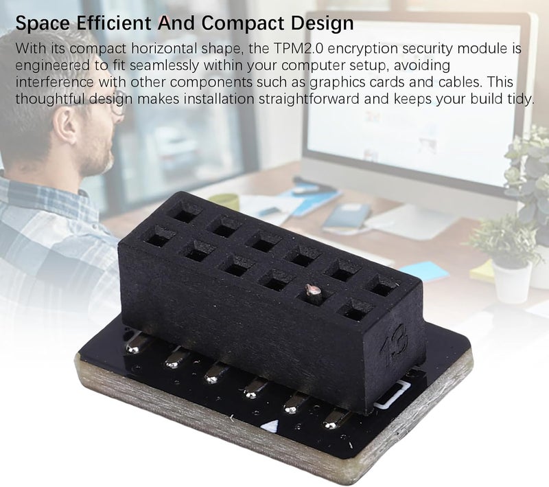 Zunate SPI 12Pin TPM 2.0 Module, TPM2.0 Encryption Security Module, SPI Interface 12Pin Crypto Processor TPM for Computer - Image 4