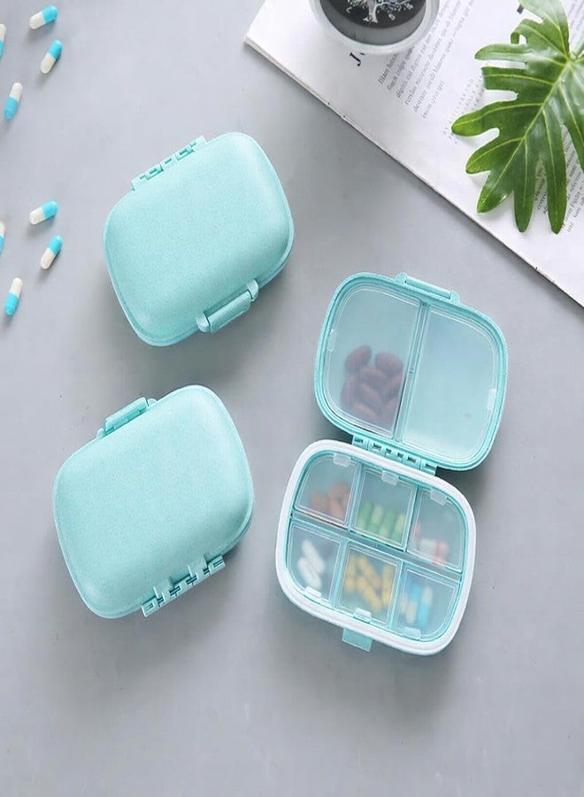 AccuPrints Sumiko Turquoise Pill Organiser | Portable Airtight Medicine Storage Container | 8 Compartments Tablet Case Pouch for Daily Weekly Use | Pill Box Dispenser for Travel Home Car & Gift Item - Image 4