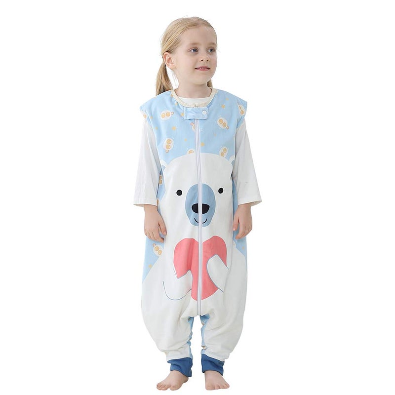 MICHLEY MICHLEY Toddler Sleeping Sack with Feet Newborn Infant Sleeveless Sleeping Bag 2Way Zipper Baby Wearable Blanket for WalkersBear13T 