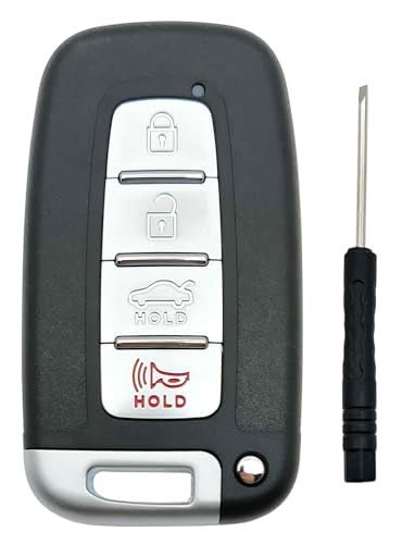 AYGUCEKE Replacement Key Fob Cover Case fit for Hyundai Sonata Genesis 2010 2011 2012 2013 2014 Azera Equus Kia Optima 2009-2013 Ria Sorento Forte Borrego Smart Remote Key Fob Shell 4 Button - Image 1