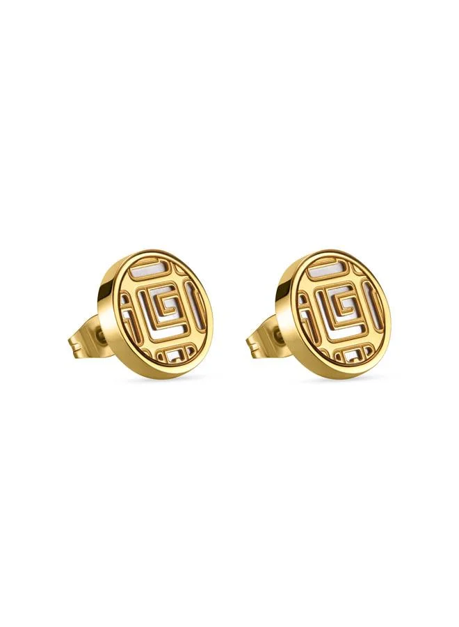 غاي لاروش Susan Gold Plated Stud Earrings for Women