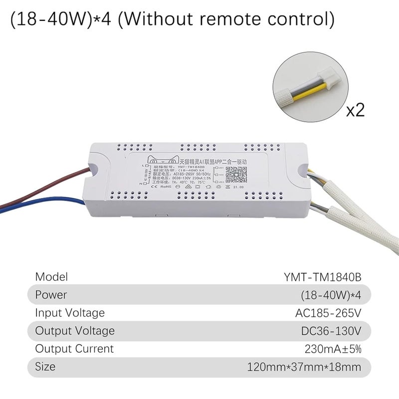 مصدر طاقة ذكي للتحكم عن بعد AC185-265V تطبيق Smart Pro سائق LED ثابت التيار 230mA مصباح 220V للثريا (18-40W 4) - Image 2