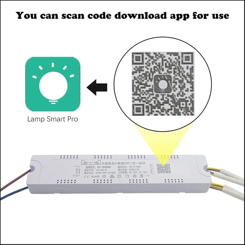 مصدر طاقة ذكي للتحكم عن بعد AC185-265V تطبيق Smart Pro سائق LED ثابت التيار 230mA مصباح 220V للثريا (18-40W 4) - Image 5