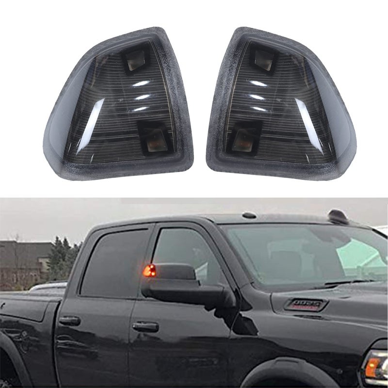 YMHHefy LED Side Mirror Turn Signal Light Smoked Cover Lens 2Pcs Compatible with Dodge Ram 1500 2500 3500 4500 5500 68302828AA 68302829AA Left Driver Right Passenger Lamps Two Wire - Image 3