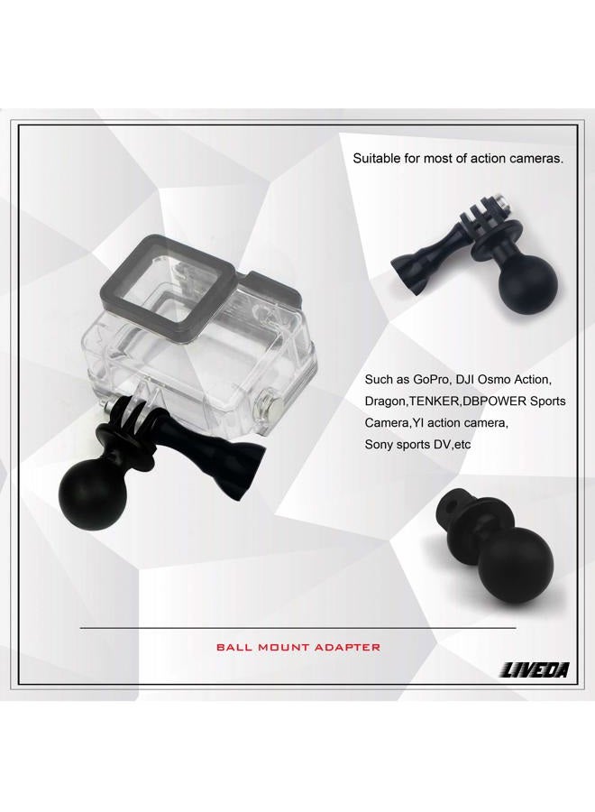 Niewalda Ball Mount Adapter Compatible Gopro Hero Series/AKASO/SJCAM/DJI/OSMO/Action Camera, Compatible with RAM Ball Head Mounts, Rotating Ball Head Mount with Metal Screws - Image 2