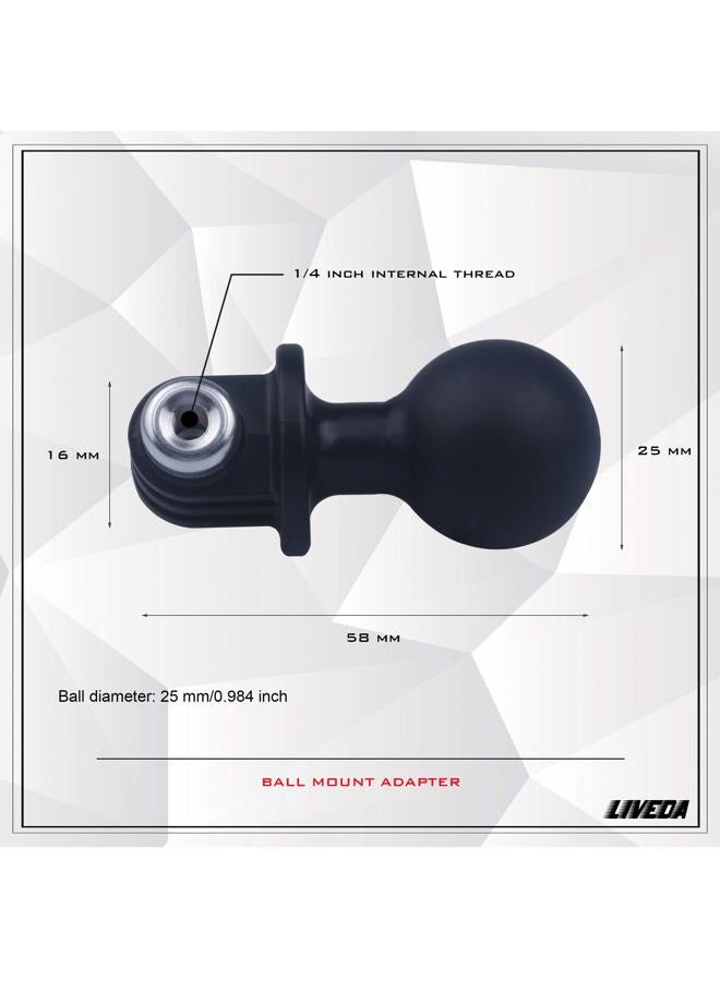Niewalda Ball Mount Adapter Compatible Gopro Hero Series/AKASO/SJCAM/DJI/OSMO/Action Camera, Compatible with RAM Ball Head Mounts, Rotating Ball Head Mount with Metal Screws - Image 5
