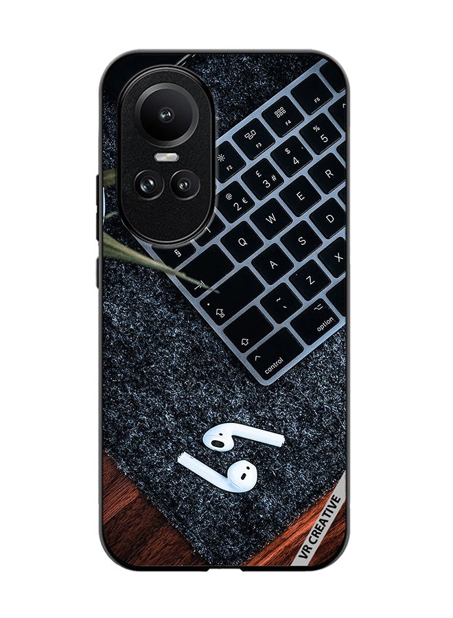 VR CREATIVE غطاء واقي لسماعات أوبو رينو 10 بتصميم لوحة المفاتيح متعدد الألوان - Image 1