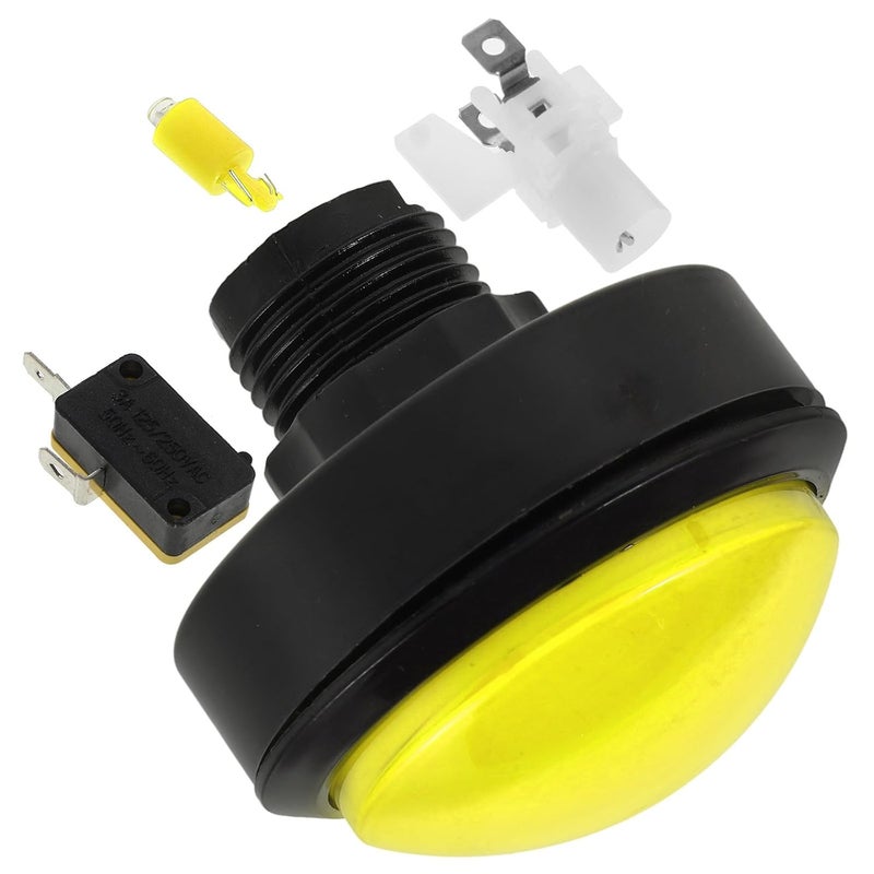 زر بديل لآلة اللعبة Healifty مع مؤشر LED أصفر، مفتاح إعادة تعيين م��دب رقم 63، زر أركيد لحظي صغير لوحدات تحكم ألعاب الفيديو - Image 1