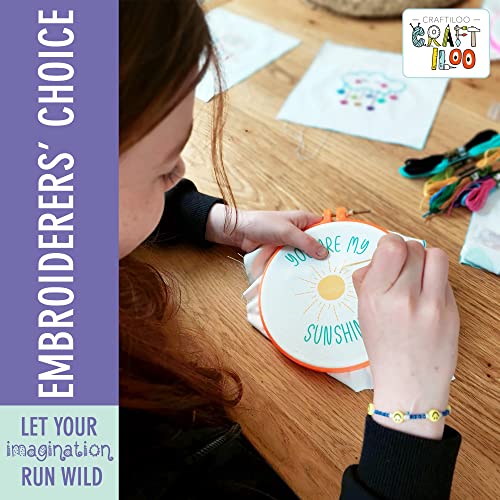 CRAFTILOO 10 Pre-Stamped Embroidery Patterns for Beginners Embroidery Kit for Kids Girls Needlepoint Kits for Beginners Cross Stitch Craft Sewing Perfect for Ages 7-13 - Image 5