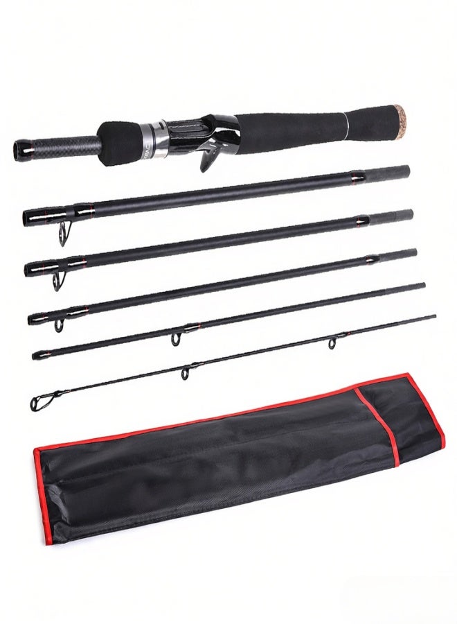 CAPACI 2.1m / 2.4m 6 Sections Carbon Spinning Casting Fishing Rod Lure Fishing Rod Hand Pole Fishing Tackle - Image 1