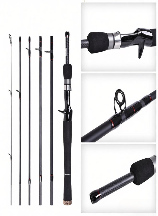 CAPACI 2.1m / 2.4m 6 Sections Carbon Spinning Casting Fishing Rod Lure Fishing Rod Hand Pole Fishing Tackle - Image 5