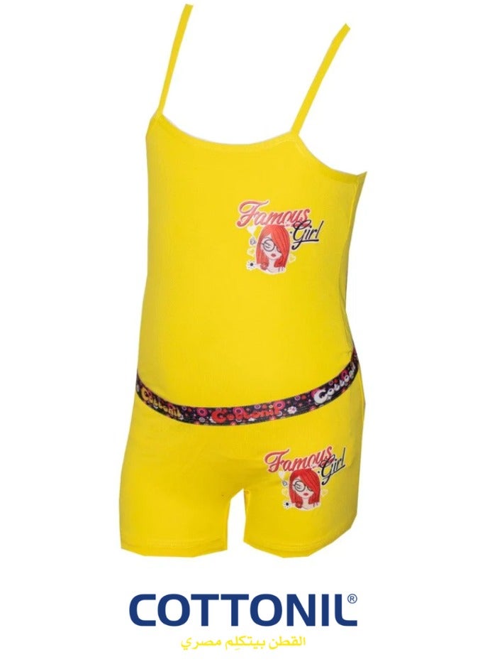 كوتونيل طقم بناتي هارت توب و هوت شورت عرض ٢ طقم - Image 4