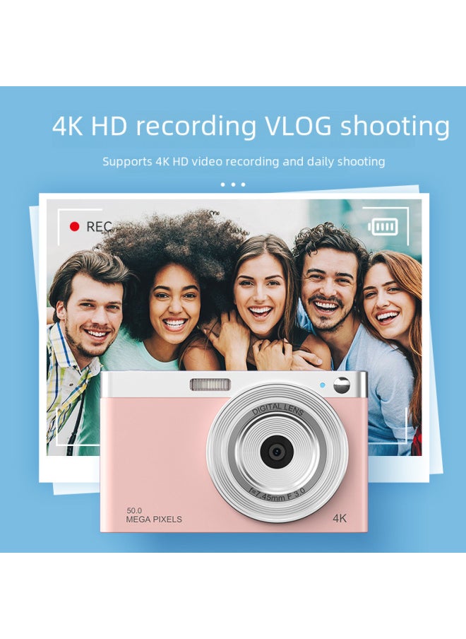 Generic High Definition Ccd Digital Camera Macaron Color Series Vintage Style Small Portable Student Party Traveling Video Camera-Body Color:C12 Pink Standard  - Image 4