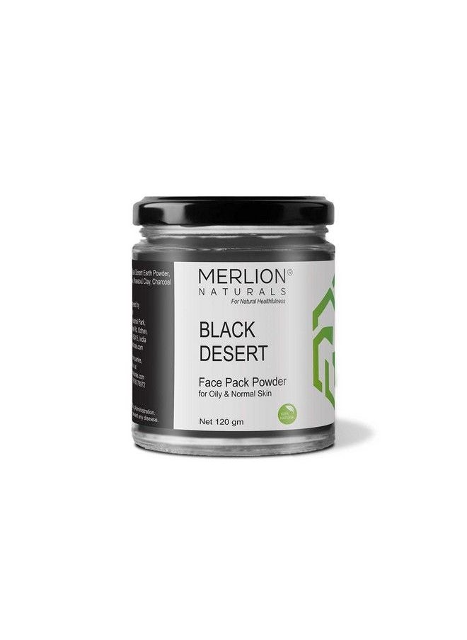 MERLION NATURALS - Black Desert Face Pack Powder For Skin Clarity Exfoliate Dead Cells Smooth Texture And Promote Youthful Skin. 120 Gm - Image 1