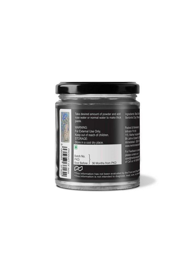 MERLION NATURALS - Black Desert Face Pack Powder For Skin Clarity Exfoliate Dead Cells Smooth Texture And Promote Youthful Skin. 120 Gm - Image 1