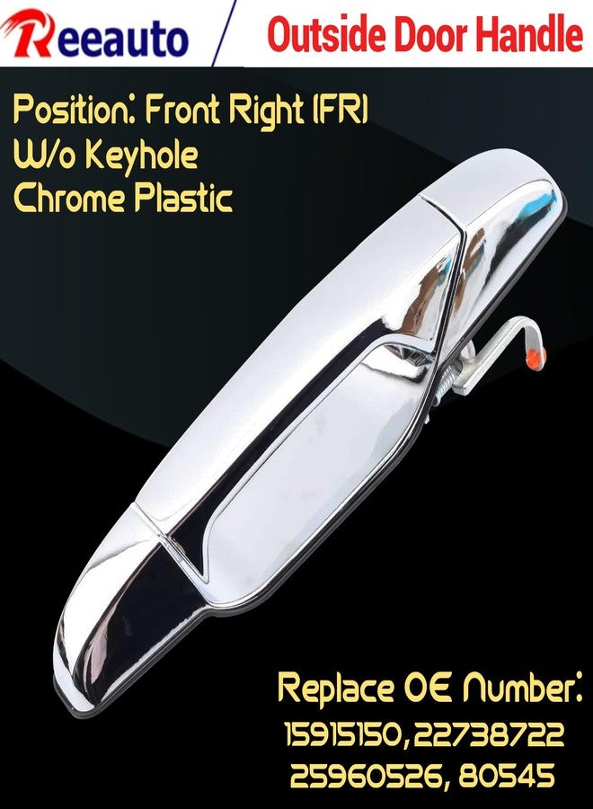 Reeauto Front Rear Left & Right Exterior Door Handle Compatible with 2007-2013 Silverado Suburban Tahoe Avalanche Sierra Yukon Cadillac Escalade, Replaces# Outside Door Handle, Chrome - Image 4