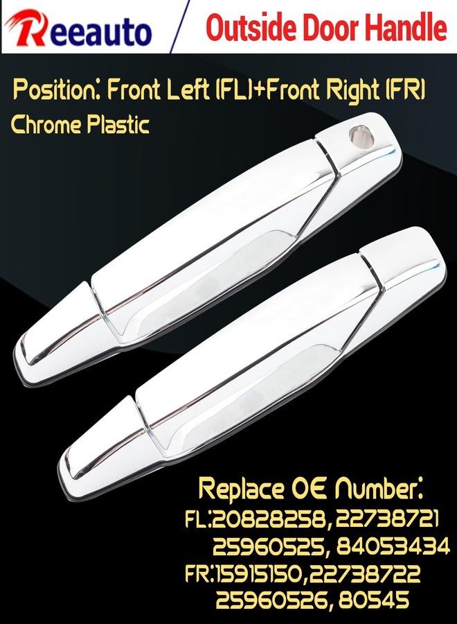 Reeauto Front Rear Left & Right Exterior Door Handle Compatible with 2007-2013 Silverado Suburban Tahoe Avalanche Sierra Yukon Cadillac Escalade, Replaces# Outside Door Handle, Chrome - Image 5