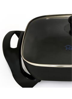 Home Electric Grill  1500W non-stick grill coating plate. Temperature control by thermostat. Heat-insulating handle. It has rubber feet to prevent slipping. It has a glass lid.  - Image 2