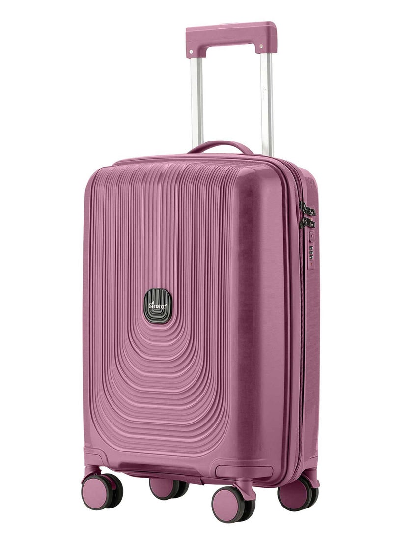 SENATOR Unisex Hard Case Carry On Luggage Lightweight PP Fashion Trolley Luggage with 4 Double Spinner Wheel and 3-Digit Combination Lock KH1009 Purple - Image 1