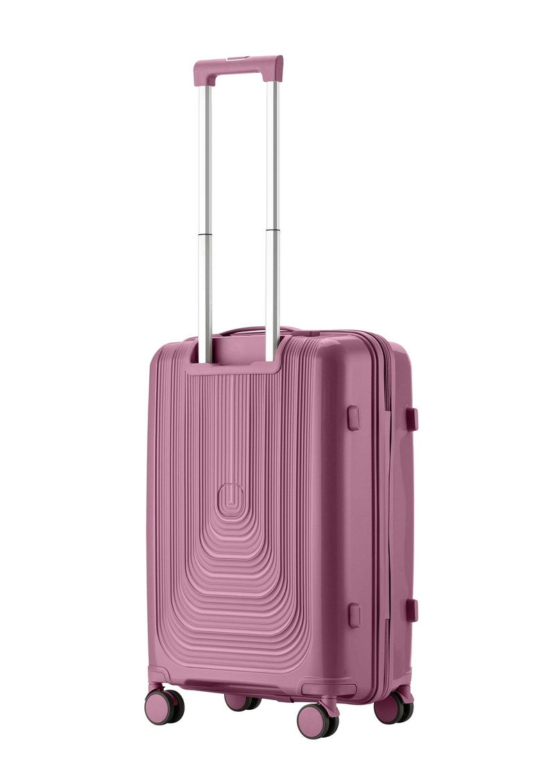 SENATOR Unisex Hard Case Carry On Luggage Lightweight PP Fashion Trolley Luggage with 4 Double Spinner Wheel and 3-Digit Combination Lock KH1009 Purple - Image 4