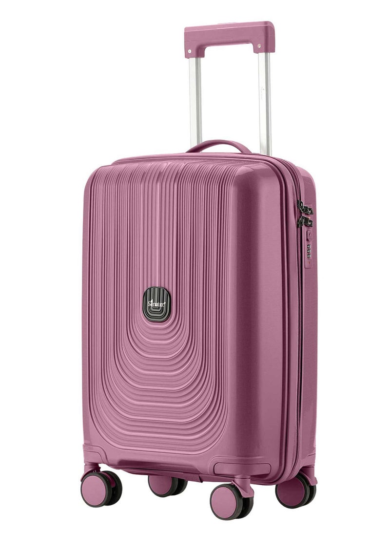SENATOR Unisex Hard Case Carry On Luggage Lightweight PP Fashion Trolley Luggage with 4 Double Spinner Wheel and 3-Digit Combination Lock KH1009, Purple - Image 1