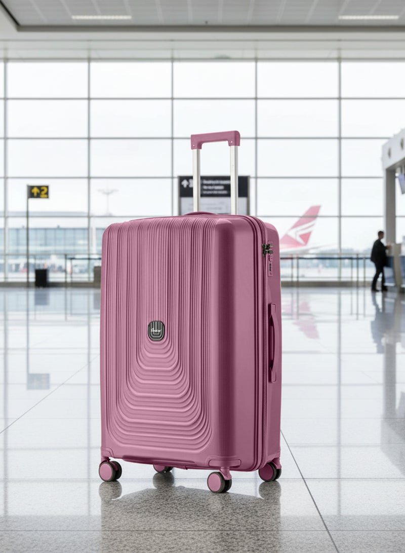 SENATOR Unisex Hard Case Carry On Luggage Lightweight PP Fashion Trolley Luggage with 4 Double Spinner Wheel and 3-Digit Combination Lock KH1009, Purple - Image 2