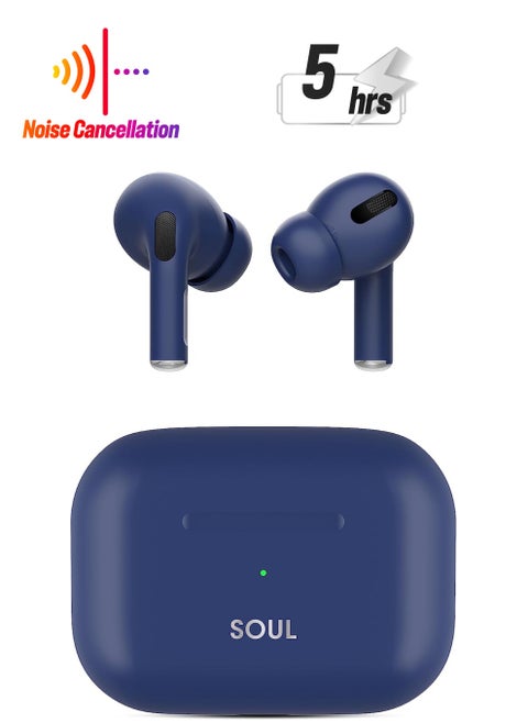 Xcell Soul 13 Ear Buds Crystel Clear Sound with ENC, 5hrs play & talk time & 100 hours standby, compatible with most Android/iOS/Harmony OS devices-Blue
