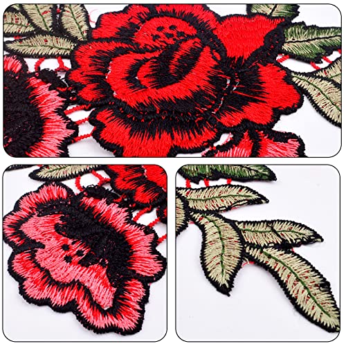 BronaGrand 10 Pieces 5 Pairs Embroidered Patches Rose Flower Sew on Patch Applique for DIY Clothing, Jeans,Sewing - Image 4