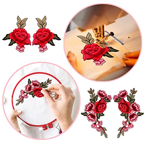 BronaGrand 10 Pieces 5 Pairs Embroidered Patches Rose Flower Sew on Patch Applique for DIY Clothing, Jeans,Sewing - Image 5