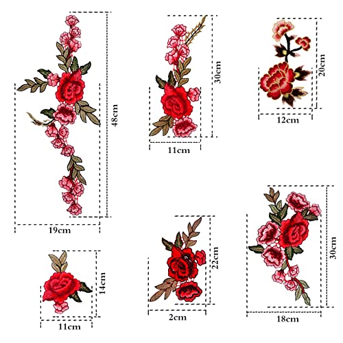 BronaGrand 10 Pieces 5 Pairs Embroidered Patches Rose Flower Sew on Patch Applique for DIY Clothing, Jeans,Sewing - Image 3