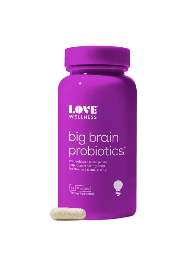 Love Wellness - Nootropics Brain Support Supplement Big Brain Probiotics Brain Function Cognitive Health & Healthy Mood Reishi & Chaga Mushrooms Lions Mane Dairyfree & Vegan 30 Servings - Image 1