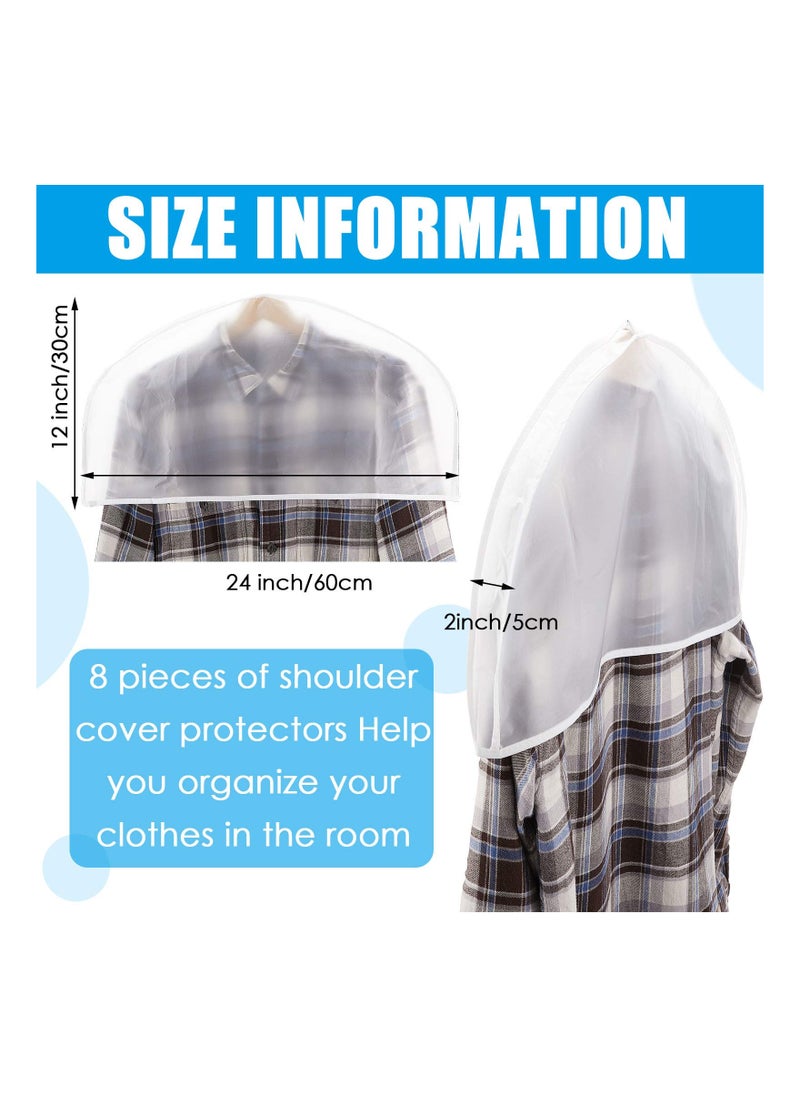 SYOSI - 8 Pcs Plastic Clothing Shoulder Covers, Gusseted Clear Shoulder Covers for Hanging Clothes Shoulder Covers Plastic Shoulder Hanger Covers Clear Garment Breathable Bag for Jacket Clothing Coat Dress - Image 1