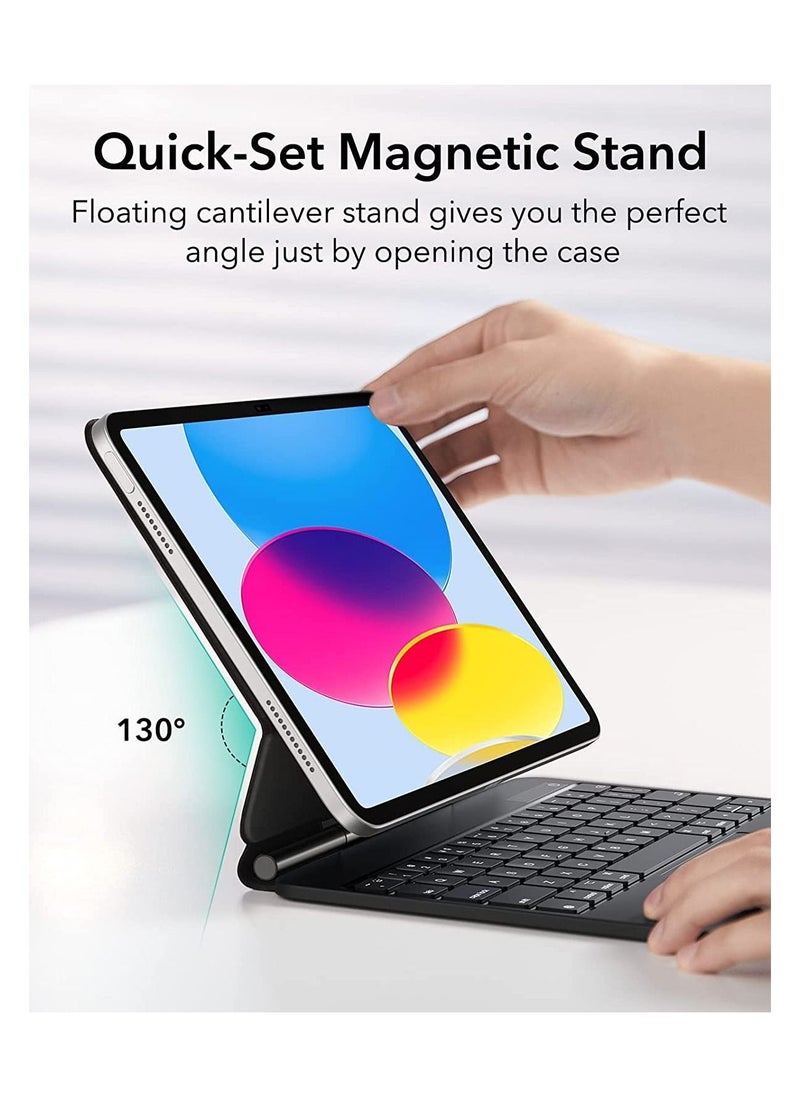 ESR - ESR Rebound Magnetic Keyboard Case iPad Keyboard Case Compatible with Ipad 10 2022 Easy Set Floating Cantilever Stand Springy Backlit Keys Precision Multi Touch Trackpad - Image 1