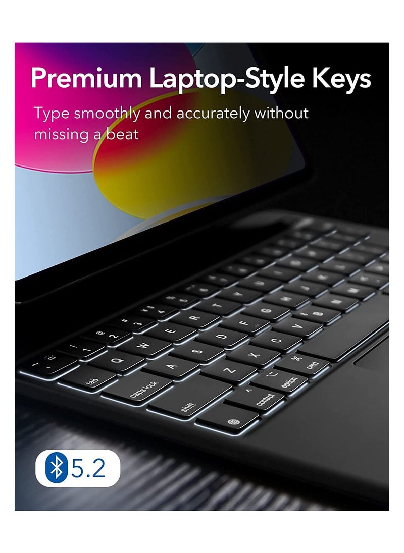 ESR - ESR Rebound Magnetic Keyboard Case iPad Keyboard Case Compatible with Ipad 10 2022 Easy Set Floating Cantilever Stand Springy Backlit Keys Precision Multi Touch Trackpad - Image 1
