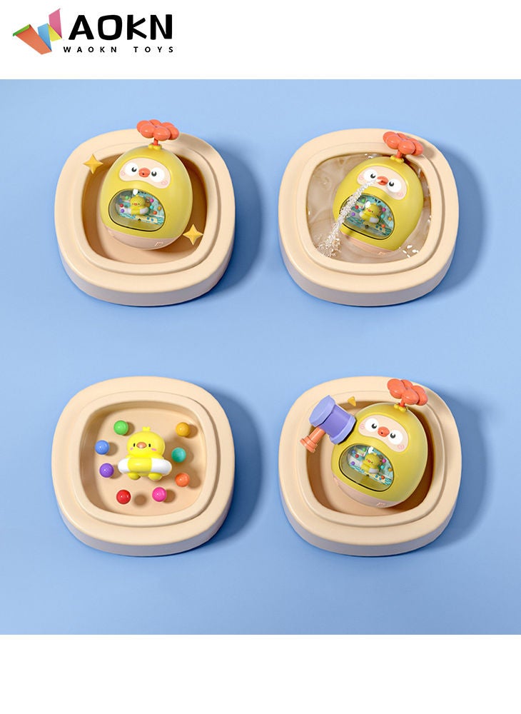 WAOKN - Dual Purpose Roly Poly Bath Toys for Baby Bathtub Water Toys Sensory Toy for Baby Musical Wobbler Toy - Image 1