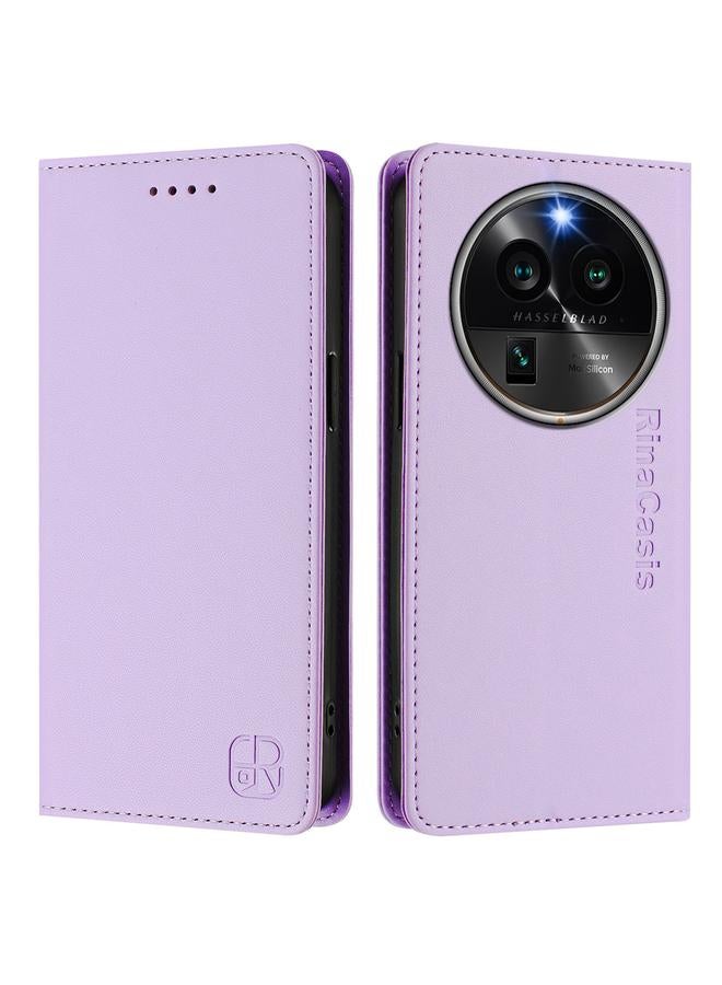 S-TOP Case For OPPO Find X6 Pro RC01 Dual-Folded Magnetic Suction RFID Leather Phone Case - Image 2