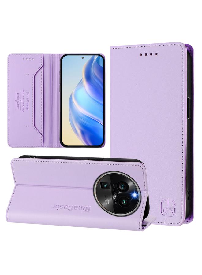 S-TOP Case For OPPO Find X6 Pro RC01 Dual-Folded Magnetic Suction RFID Leather Phone Case - Image 1