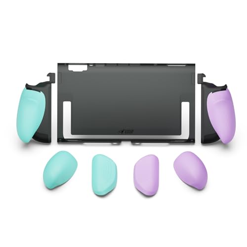 SAVAGE RAVEN by Skull & Co. FissionGrip: Dockable Split Protective Case for Nintendo Switch 2 (2025), Slim PC Shell with Detachable Grip Cover -Light Purple/Light Green - Image 1