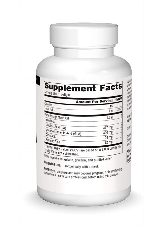 Source Naturals Mega-GLA 300 - Borage Seed Oil That is Hexane-Free - 60 Softgels - Image 3