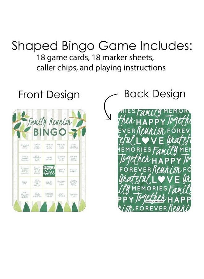 Big Dot of Happiness Family Tree Reunion Bingo Cards And Markers Family Gathering Party Bingo Game Set Of 18  - Image 4